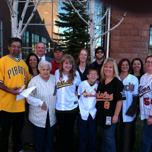 flores family with baseball jerseys on