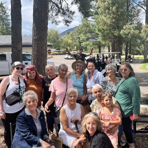 flores friends and family at golfing event
